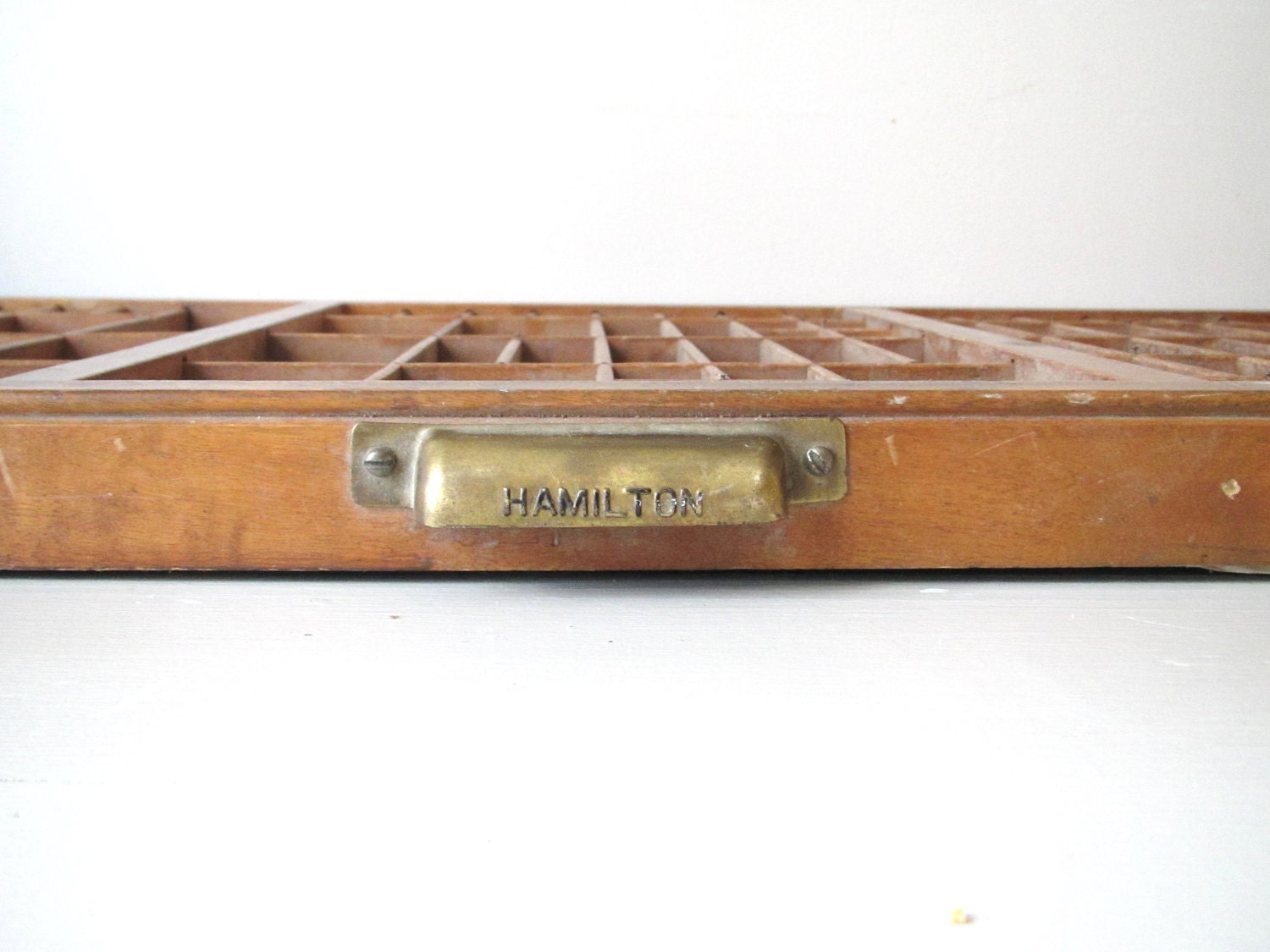 Vintage Letterpress Drawer- Printers Typesette Drawer By Hamilton- Box Storage Wall Hanging Repurpose