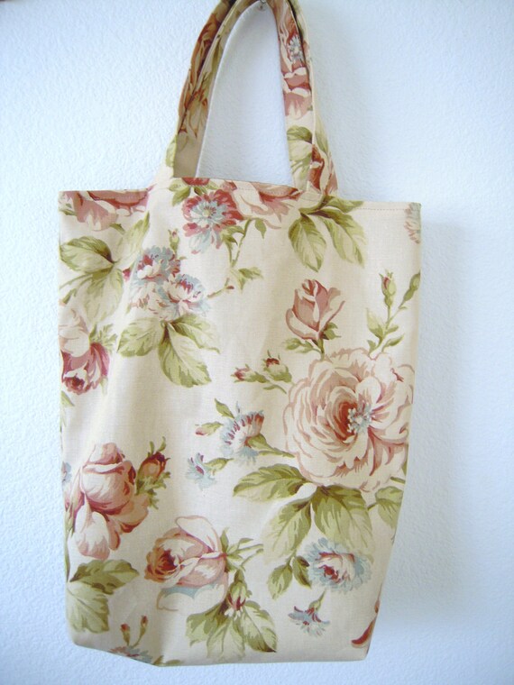 Tote Bag-Flower On Beige