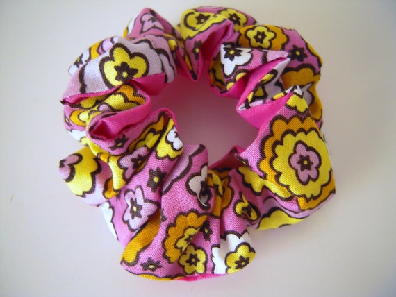 Scrunchie/ChouChou/Hair Band/Flower On Pink x Pink