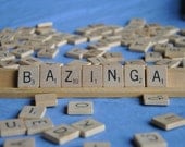 Say What You Want in 8 Tiles or Less BAZINGA Scrabble Tile Desk Name Plate Rack