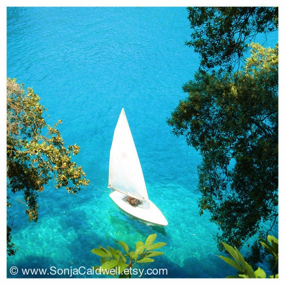 Sailing the Italian Riviera - Mediterranean travel photography, beach, sea, boating, nautical, 5x5 Original Fine Art Photograph