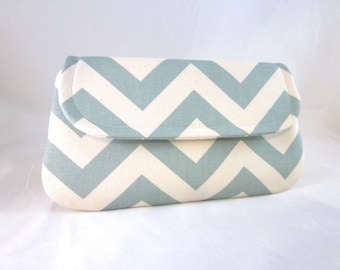 Blue Chevron Clutch by waterpath