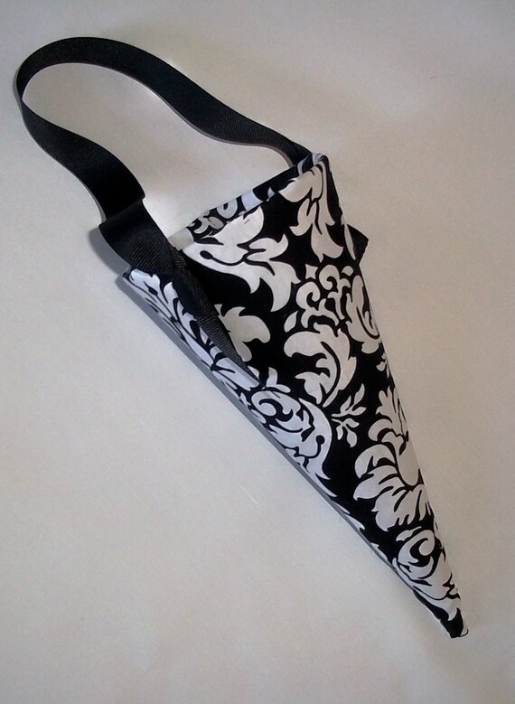 6 Flower Pew Cones in Damask, Black and White Wedding Decorations, White or Ivory, Red, Black,  Christmas Cones,