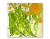 PoPPiES limited edition contemporary art print - modern interior design - home wall decor - orange green flowers