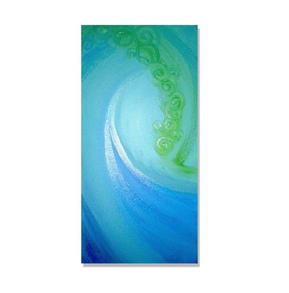 land and sea - limited edition contemporary art print - modern interior design - home wall decor - blue green surf wave