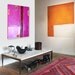 SALE - Abstract Acrylic Painting Original Fine Art 18"x24" by Linnea Heide - geometric orange pink - vibrant