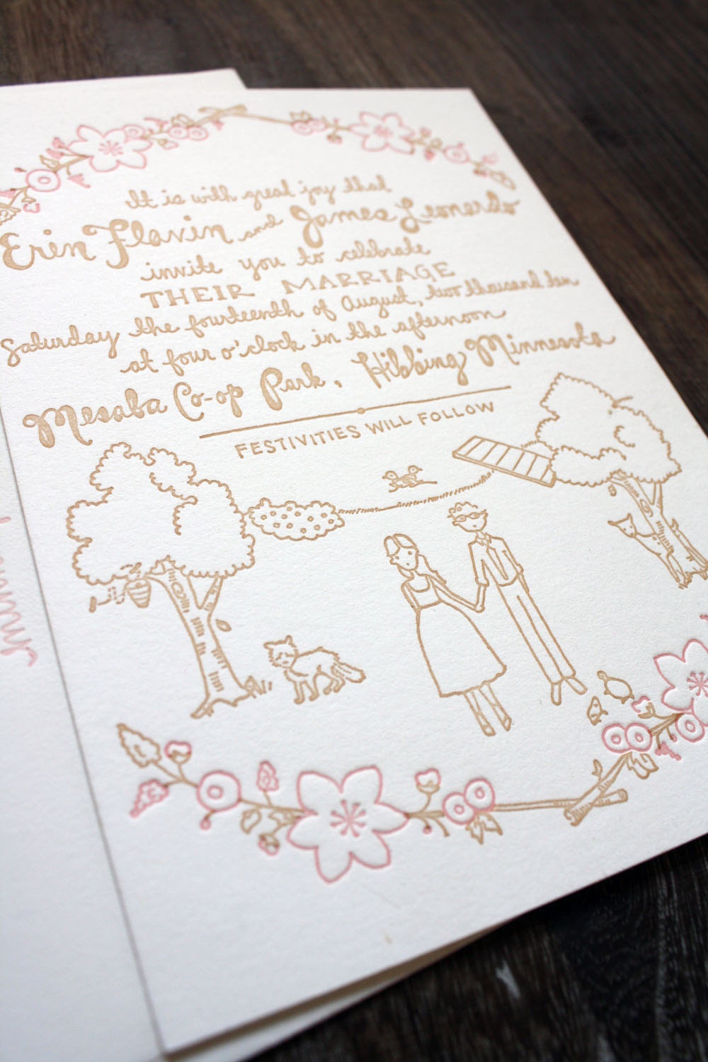 Erin - Letterpress Wedding Invitation Suite