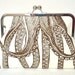 Clutch Purse - Handbag - Octopus - Crab - Kisslock - 8 inch - Oceania - Marine Biology - Sealife - Brown - Ivory