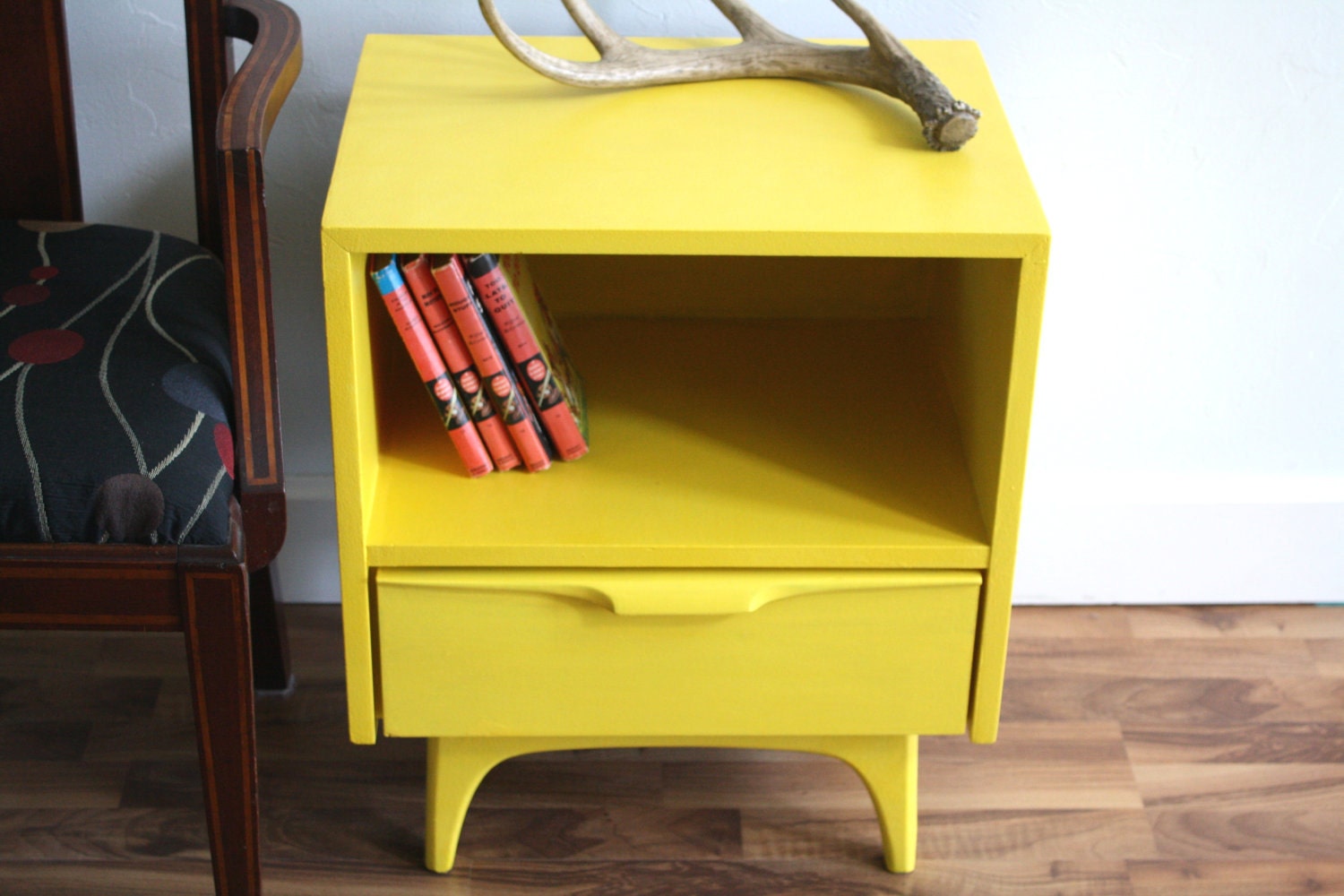 RESERVED FOR Baby Woods Mid Century Modern Sunshine Yellow Side Table
