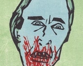 Dracula woodcut with blood