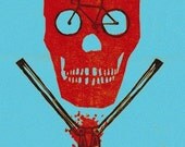 Don't Steal Bikes woodcut poster