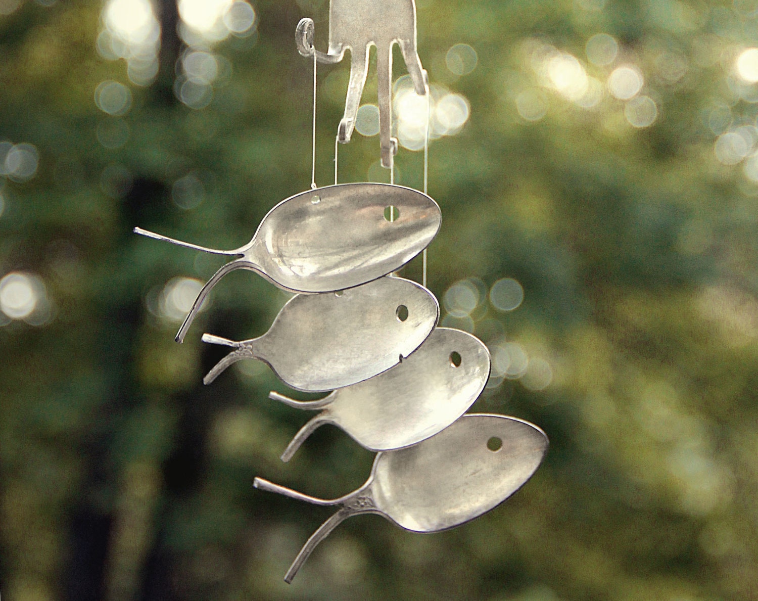1800's Silver spoon fish windchimes