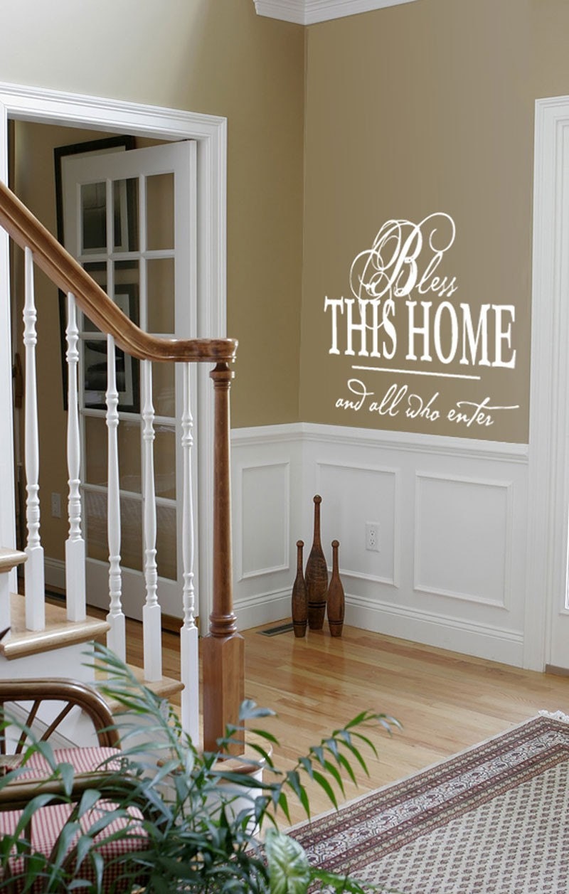 Vinyl Wall Decal Sticker Art - Bless this Home and all who enter