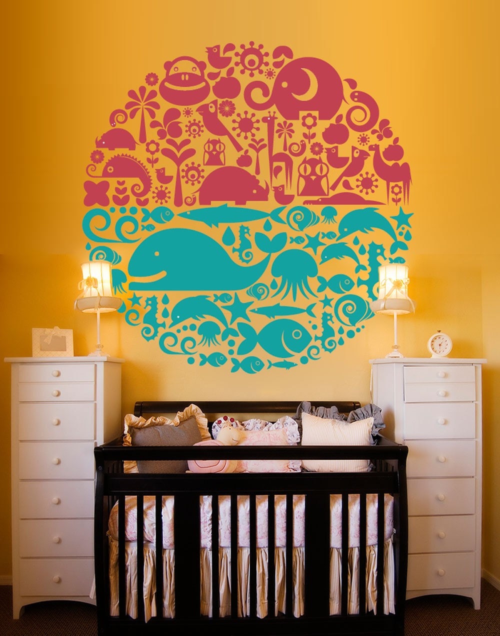 Vinyl Wall Decal Sticker Art - Land and Sea Animals - Huge