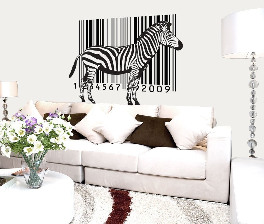 Vinyl Wall Decal Sticker Art - Zebra Bar Code