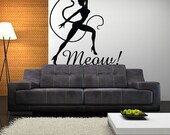Vinyl Wall Decal Sticker Art - Meow Sexy Kitten