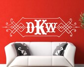 Vinyl Wall Decal Sticker Art - Art Deco Style Monogram - Large