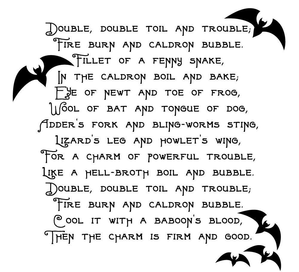 Vinyl Wall Decal Sticker Art - Boil Boil Toil and Trouble - Halloween Decoration