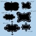 Vinyl Wall Chalkboard Decal Sticker Art - Retro Style Sign Shapes - set of 6