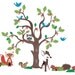 Vinyl Wall Decal Sticker Art - Oak Tree and Woodland Animals - Extra Large Nursery Mural