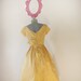 Vintage 1950s Yellow Satin Party Dress with Giant Back Bow