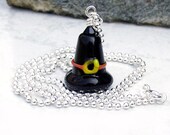 Black Witch Hat Pendant Necklace