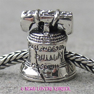 Liberty Bell Landmark Bead Sterling Silver LM023