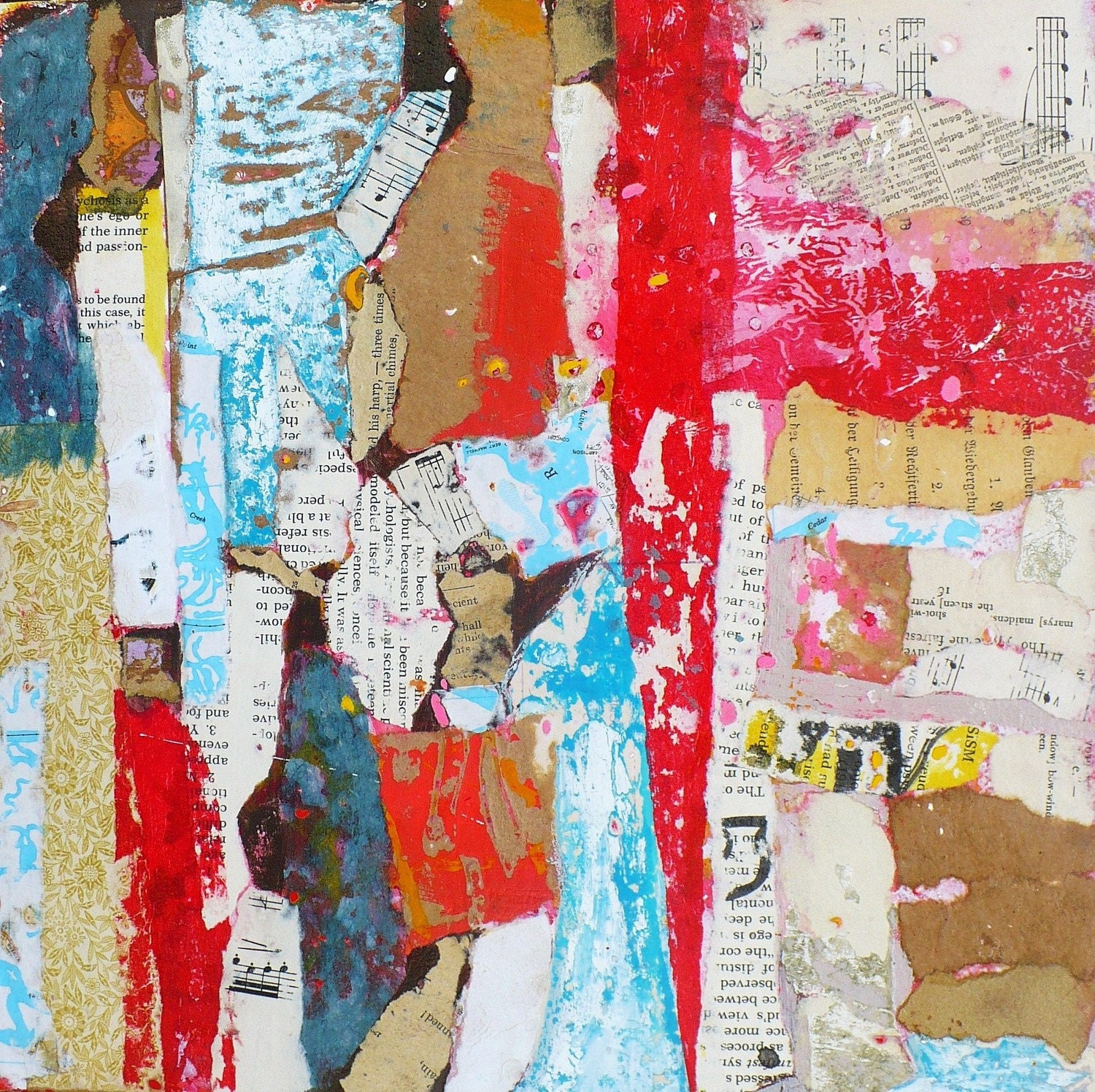 Original Abstract Mixed Media Collage - To Be Found