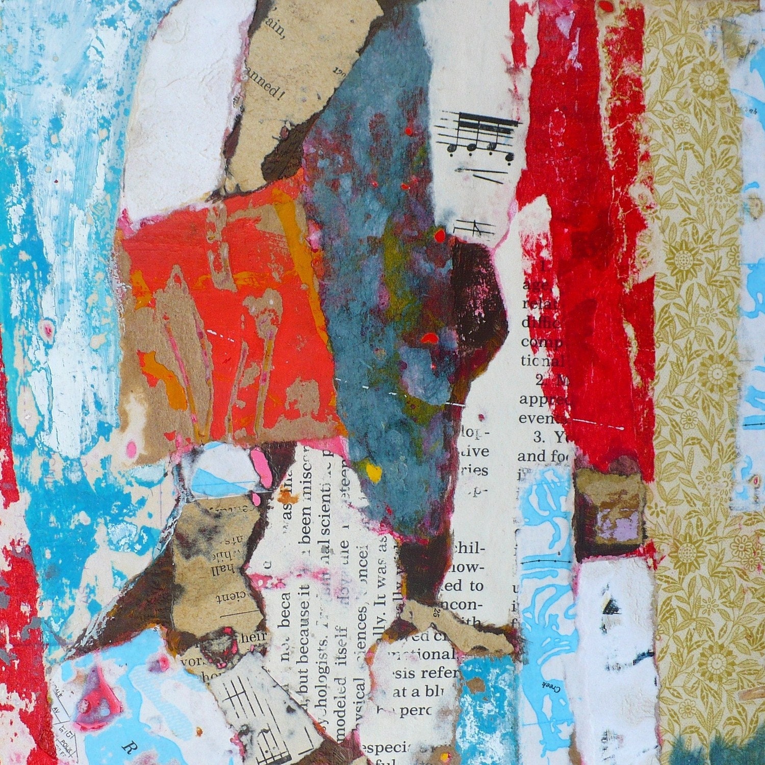 Original Abstract Mixed Media Collage - To Be Found