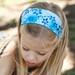 Blue floral ocean headband
