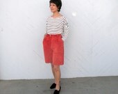 1980s vintage shorts - burnt orange suede - high waisted - xs / small