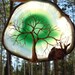 Wire Tree Of Life Spirit sculpture Green Brazil Geode Agate Quartz Crystal, Rhodonite, original Art 1A