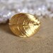 Gold leaf adjustable ring plated 14k gold