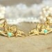 Petite victorian gold stud  earring - 14k plated gold post earrings with real Turquoise beads