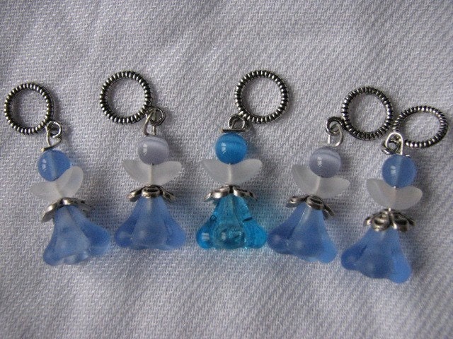 Set of blue angel stitch markers