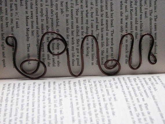 RESERVED for Scavenger hunt Brown wire bookmark