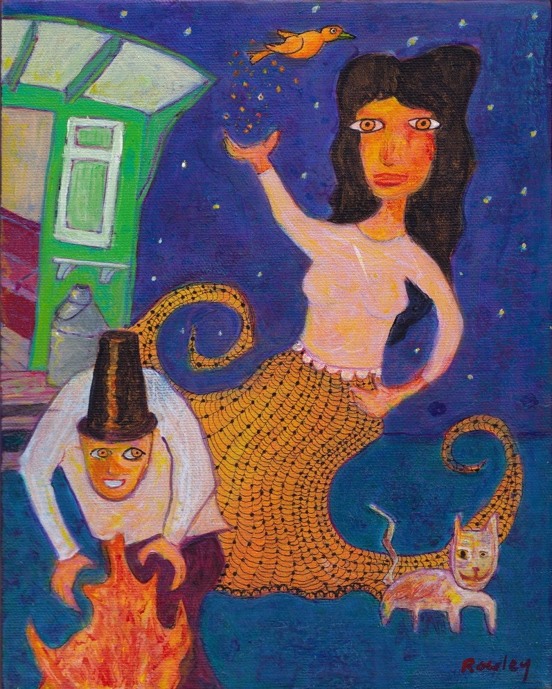 Gypsy Fire - Bohemian Art 8x10 Acrylic Painting