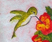 Hummingbird Painting: Original ACEO
