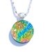 Tie-Dye, Groovy, Hippie, Dichroic Pendant, Fused Glass Jewelry, Round, Circle, Colorful, Rainbow, Blue, Green, Gold, Orange (Item 10438-P)