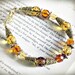 Bracelet, Saffron Yellow Czech Glass and Antiqued Gold, Bollywood Sunshine