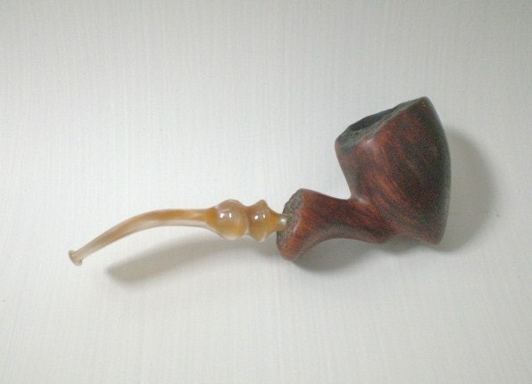 Vintage Handmade Nording Pipe Marble Bakelite Stem
