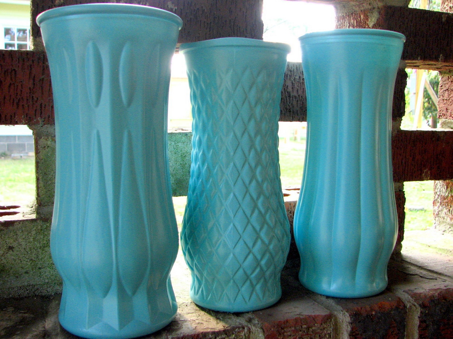 vintage reclaimed architectural vases -- custom painted for your event -- as many or as few as you need