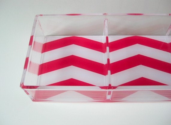 Choose Your Color - Chevron Stripe Lucite Tray
