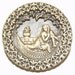 Antique metal picture button Cleopatra