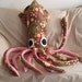 Cupcake the Giant Spotted Brown Fleece Squid - Large Plush Stuffed Animal