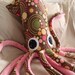 Cupcake the Giant Spotted Brown Fleece Squid - Large Plush Stuffed Animal