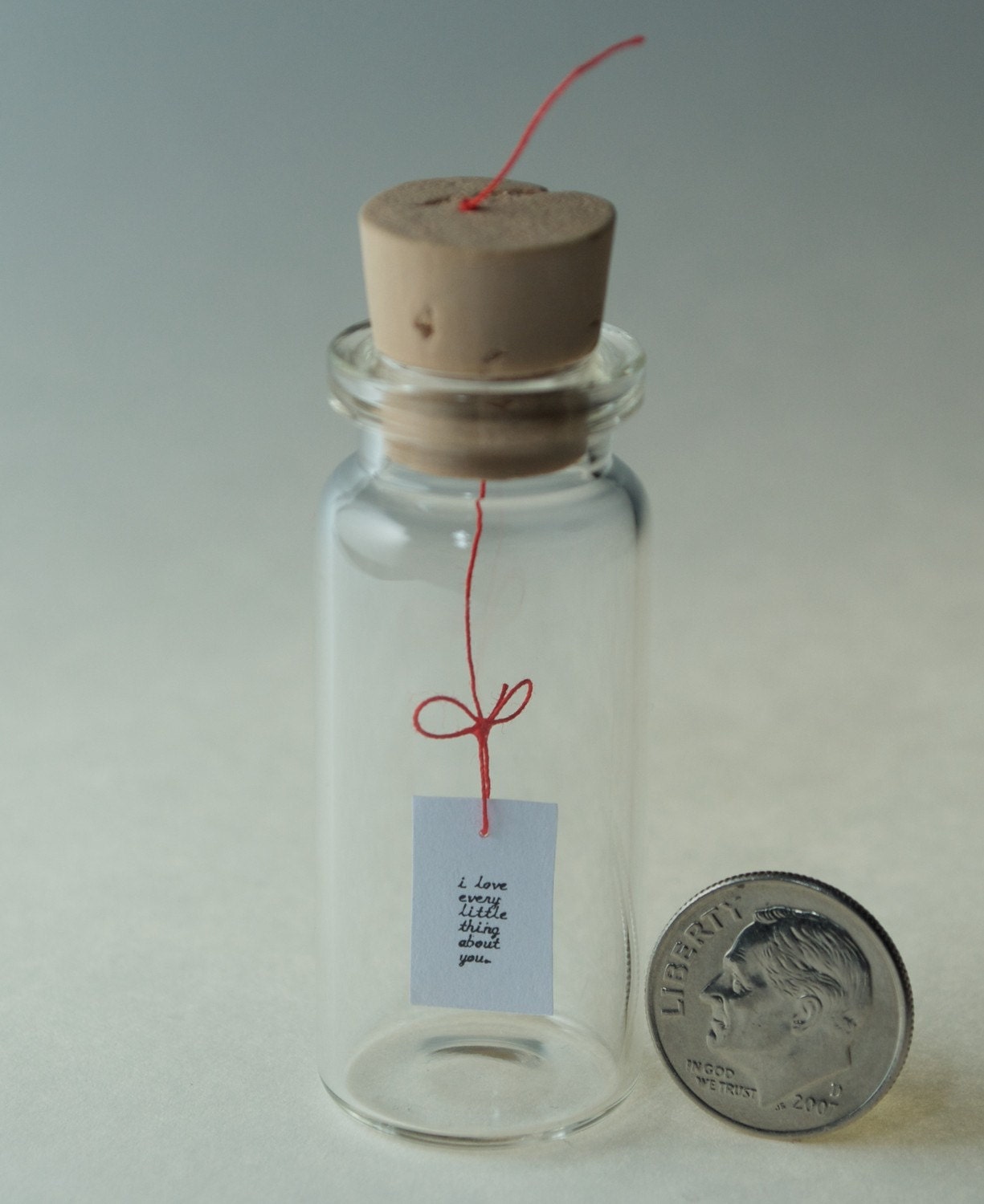 tiny message in a bottle, first love letter