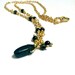 Navy Blue Necklace Lapis Necklace Lapis Stick Pendant Gold Jewelry Gemstone