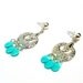 Turquoise Earrings Silver Jewelry Chandelier Earrings Dangle Pierced Gift under 10 Everyday Summer Fashion Aqua Teal
