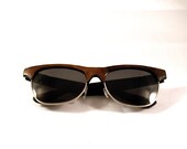 Walnut Wood Veneer Clubmaster Sunglasses // The Original Handcrafted Wooden Faced Sunglasses Clubmaster